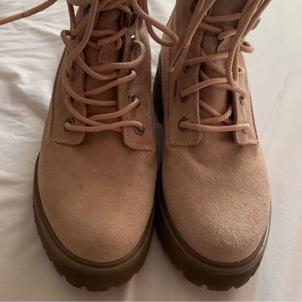 Timberland waterproof  boots.  Rose color.  Worn 2 times.  Size 7.
